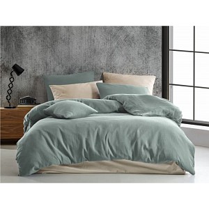 Francouzské mušelínové povlečení 220x200+2x70x90 Světle zelené