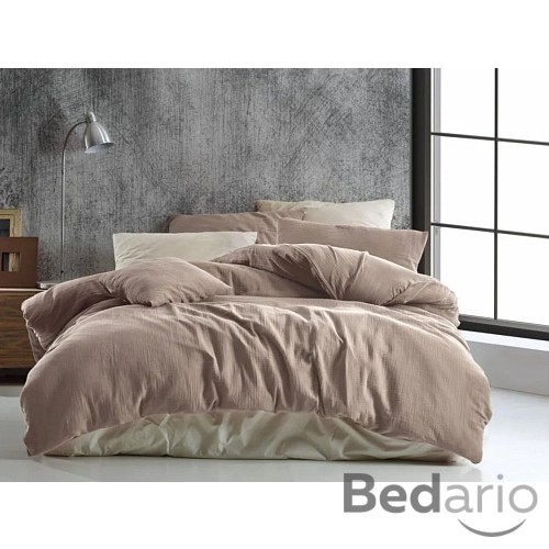 Prodloužené mušelínové povlečení 140x220+70x90 Béžové