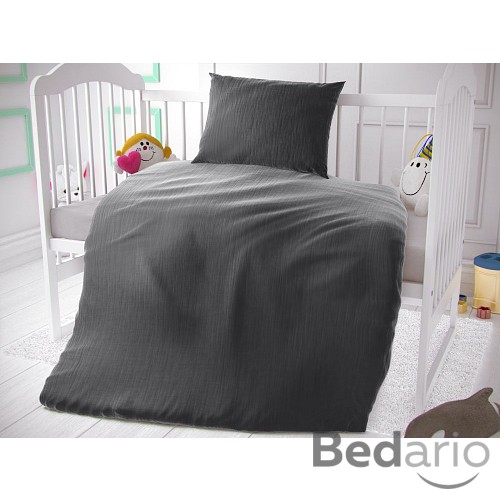 Dětské mušelínové 90x135+45x60 Tmavě šedé