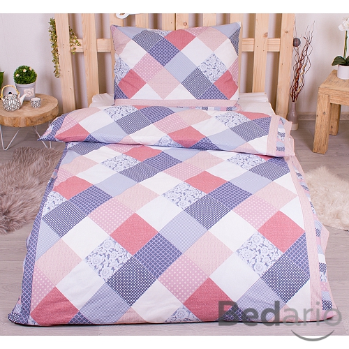 Prodloužené bavlněné povlečení 140x220+70x90 Patchwork