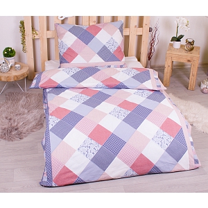 Prodloužené bavlněné povlečení 140x220+70x90 Patchwork