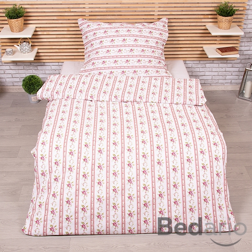 Prodloužené bavlněné povlečení 140x220+70x90 Retro růžové