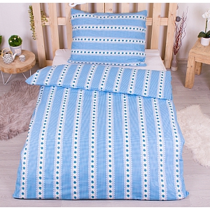 Prodloužené bavlněné povlečení 140x220+70x90 Barunka modrá