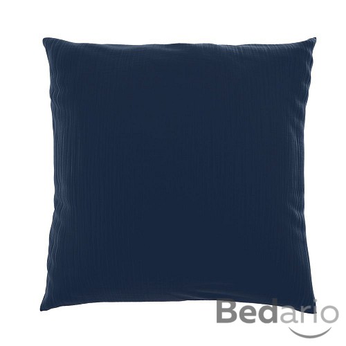 Mušelínový povlak na polštář 40x40 TMAVĚ MODRÝ