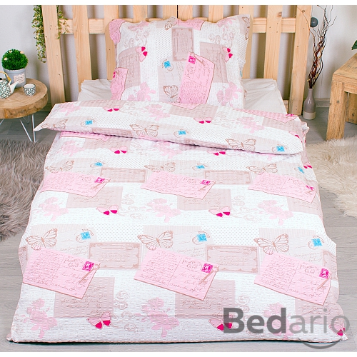 Prodloužené krepové povlečení 140x220+70x90 Pošta