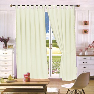 Saténové závěsy Home Art - 150x160 - 2 kusy Krémové