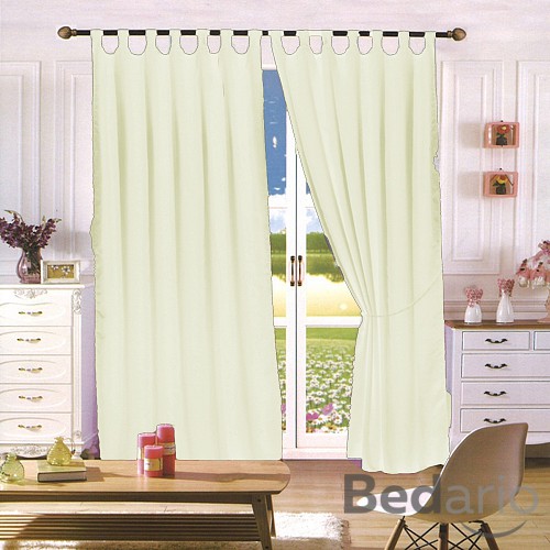 Saténové závěsy Home Art - 150x160 - 2 kusy Krémové