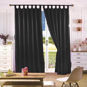 Saténové závěsy Home Art 150x160 - 2 kusy Černé