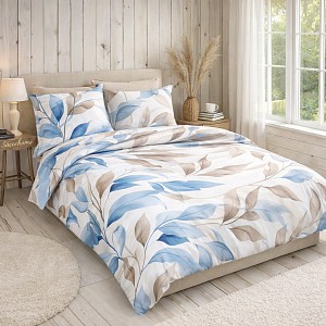 Saténové povlečení DeLuxe 140x220+70x90 Podzim