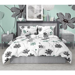 Bavlněné povlečení Deluxe 140x200+70x90 Kvítí