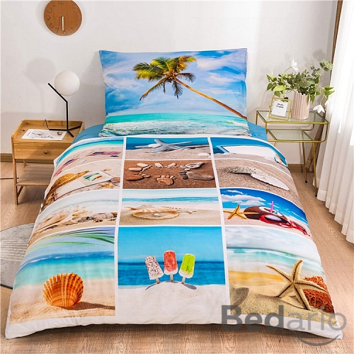 3D povlečení 140x200+70x90 Koláž holiday