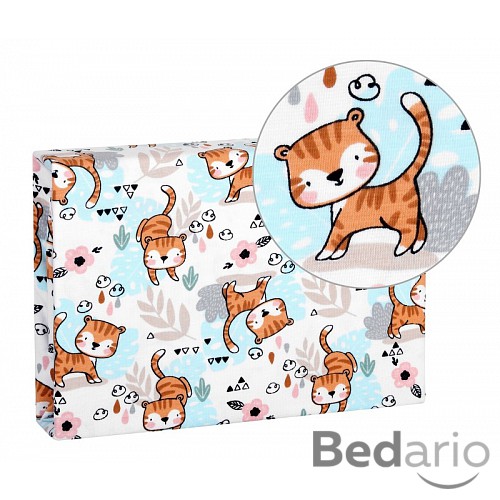 Prostěradlo jersey s elastanem 70x140 Kočka