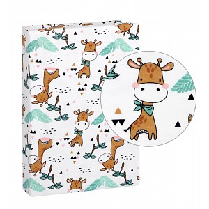 Prostěradlo jersey s elastanem 90x200 Žirafa