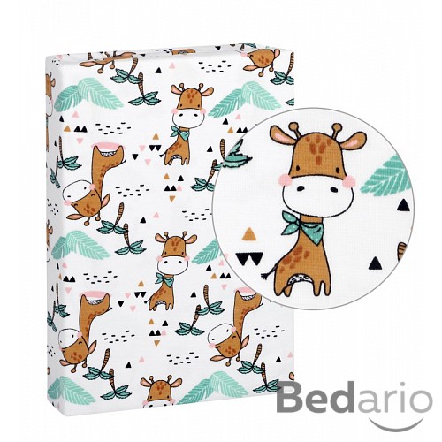 Prostěradlo jersey s elastanem 90x200 Žirafa