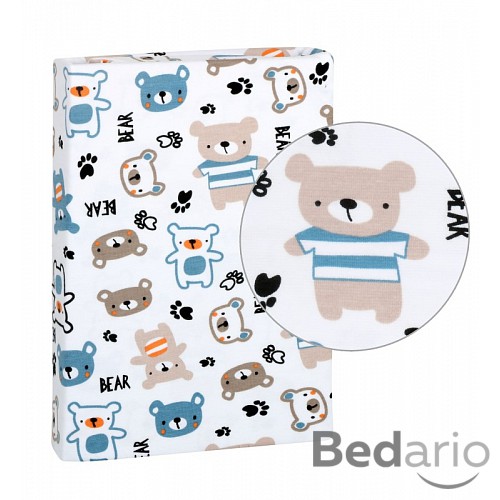 Prostěradlo jersey s elastanem 90x200 Medvídek