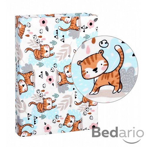 Prostěradlo jersey s elastanem 90x200 Kočka