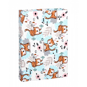 Prostěradlo jersey s elastanem 90x200 Kočka