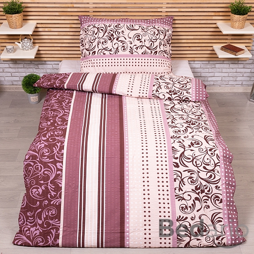 Prodloužené krepové povlečení 140x220+70x90 Miranda bordó