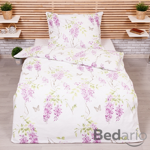 Prodloužené bavlněné povlečení 140x220+70x90 Fresha fialová