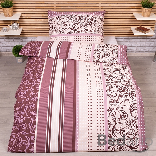 Prodloužené bavlněné povlečení 140x220+70x90 Miranda bordó