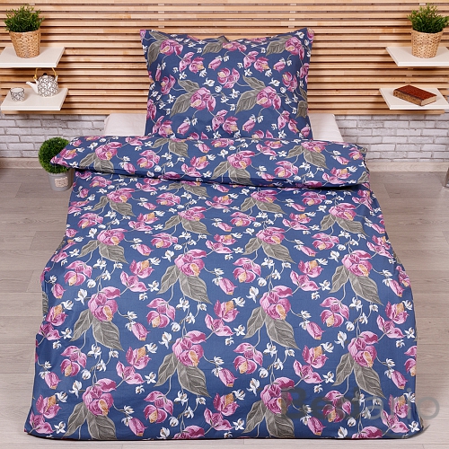 Prodloužené bavlněné povlečení 140x220+70x90 Nela fialová