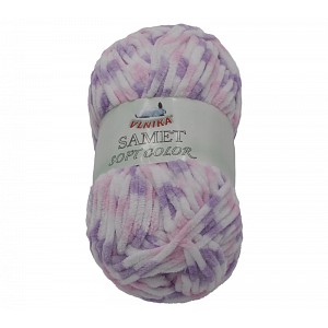 Příze SAMET - 100g / 100 m - Růžovo-fialovo-bílá