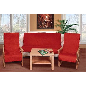 Souprava Korall micro 3+1+1 - 150x200, 65x150 ČERVENÁ