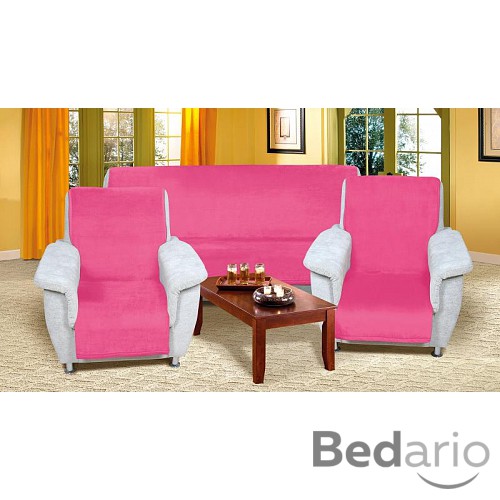 Souprava Korall micro 3+1+1 - 150x200, 65x150 RŮŽOVÁ