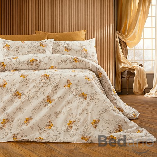 Bavlněné povlečení DELUXE 140x200+70x90 Motýlek a růže