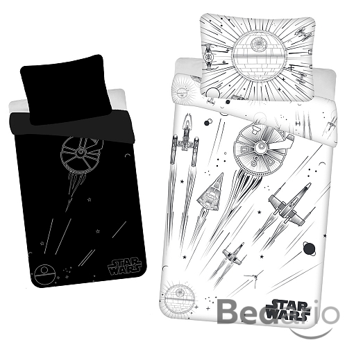 Bavlněné povlečení 140x200+70x90 Star Wars Death Star (ve tmě svítí)