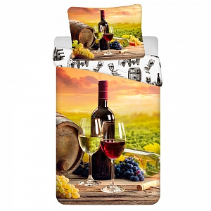 Bavlněné povlečení 140x200+70x90 Víno