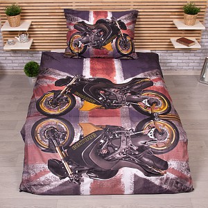 3D povlečení 140x200+70x90 Motorky