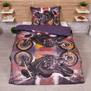 3D povlečení 140x200+70x90 Motorky