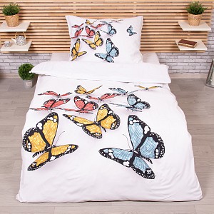 3D povlečení 140x200+70x90 Motýli