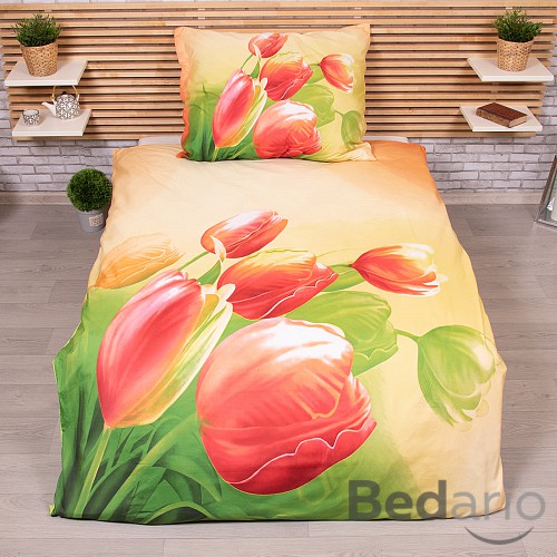 3D povlečení 140x200+70x90 Tulipány