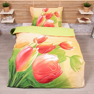 3D povlečení 140x200+70x90 Tulipány