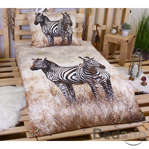 3D povlečení 140x200+70x90 Zebry