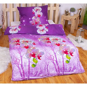 Povlečení 140x200+70x90 Pink orchidea
