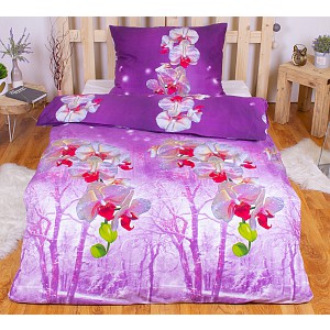 Povlečení 140x200+70x90 Pink orchidea