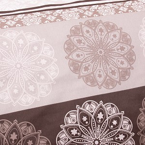 Prodloužené bavlněné povlečení 140x220+70x90 Mandala hnědá