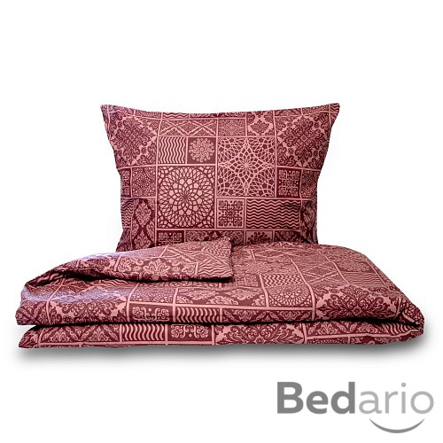 Francouzské luxusní bavlněné povlečení renforcé 240x220+2x70x90 TOKYO vínové