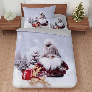 Třídílná sada 3D povlečení 140x200+70x90+45x45 Skřítek v čepici