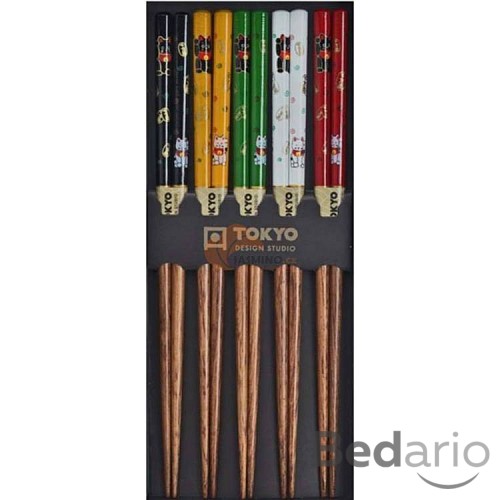 TOKYO DESIGN HŮLKY LUCKY CAT 5 BARVA - 5 PÁRŮ