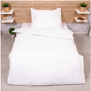 Jednobarevné bavlněné povlečení 140x200+70x90 Bílé