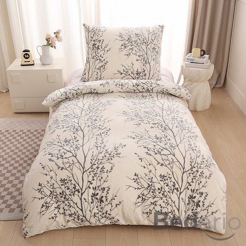 Mikroplyšové povlečení Premium 140x200+70x90 Natura krémová