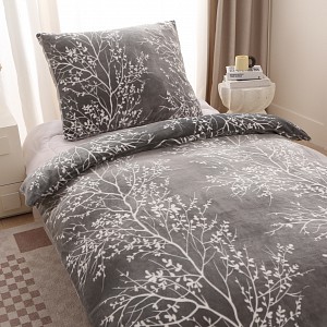 Mikroplyšové povlečení Premium 140x200+70x90 Natura šedá