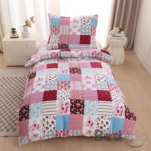 Mikroplyšové povlečení Premium 140x200+70x90 Patchwork barevný