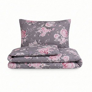 Francouzské bavlněné povlečení NORDIC COLLECTION 220x200+2x70x90 BEATRICE šedá