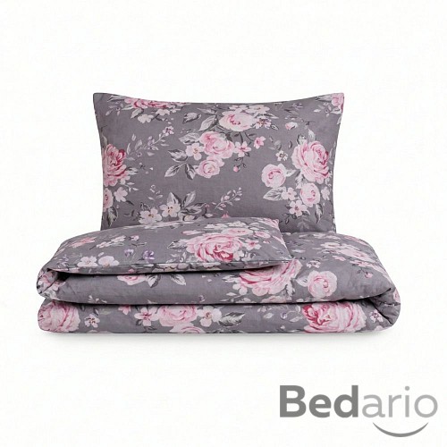 Francouzské bavlněné povlečení NORDIC COLLECTION 220x200+2x70x90 BEATRICE šedá