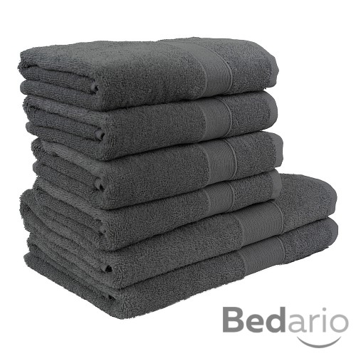 Set ručníků a osušek AURA COLLECTION 6 kusů - Tmavě šedá
